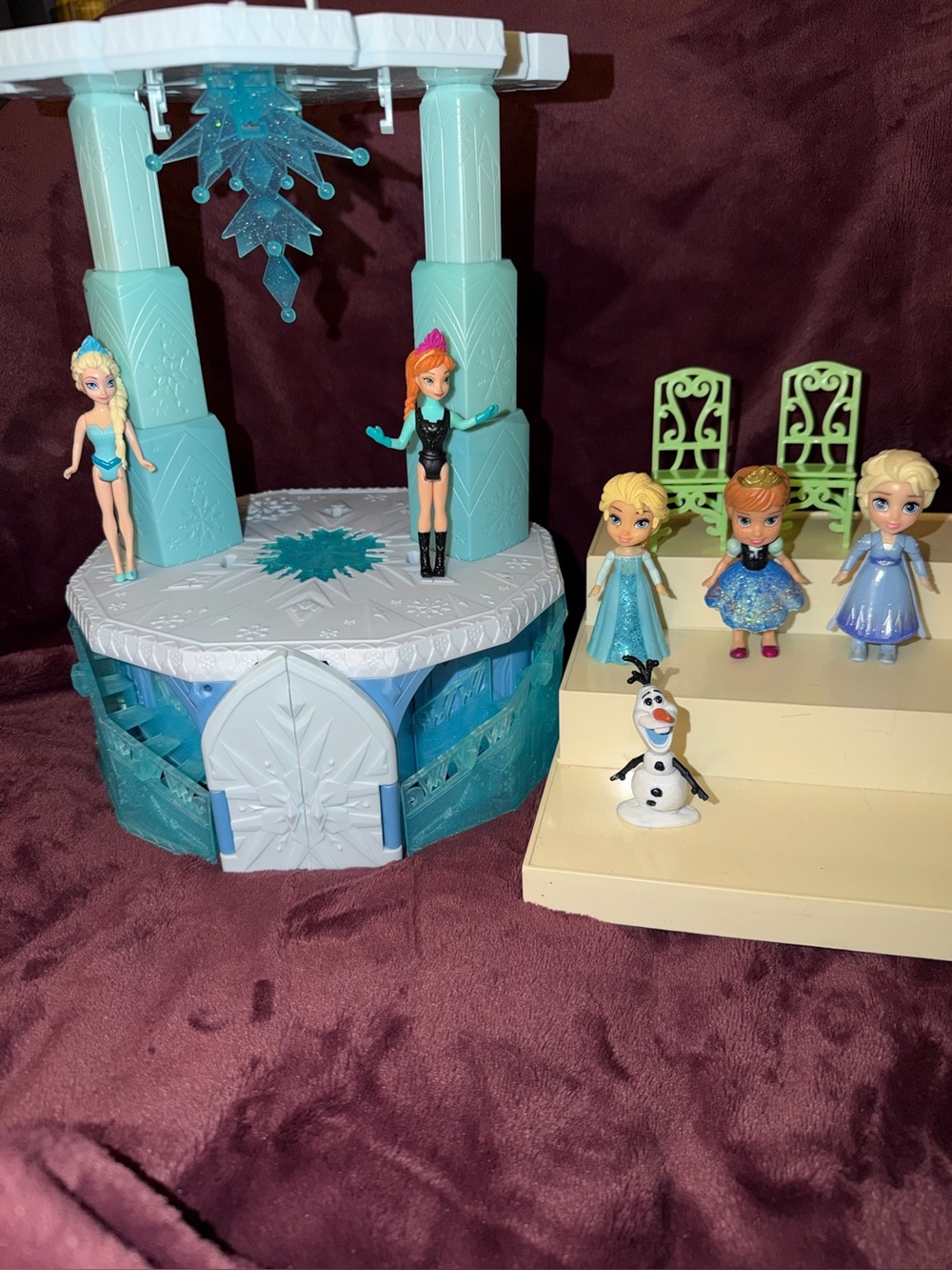 Disney Frozen Lot Elsa's Magical Rising Castle Incomplete With Extra Figures Lot